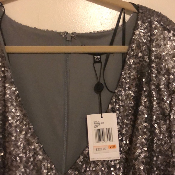 Grey Sequin Cocktail Dress - Picture 3 of 6